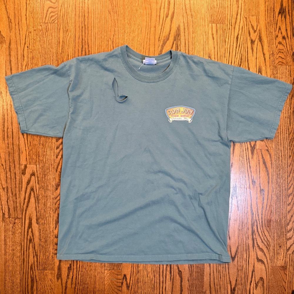 Ron Jon Surf Shop Orlando Florida‎ Graphic T-Shirt Distressed XL Blue Teal